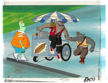 Bebop & Shredder of (TMNT) Turtles- Original Multi-cel Production Setup with Official MWS Seal