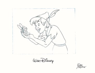 Peter Pan-Walt Disney - Signed  Animator's Drawing