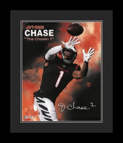 Bengals - Signed J'Mar Chase Photolithograph Framed
