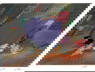 Shredder & Splinter of (TMNT) Turtles- Original Production Cel with MWS Seal