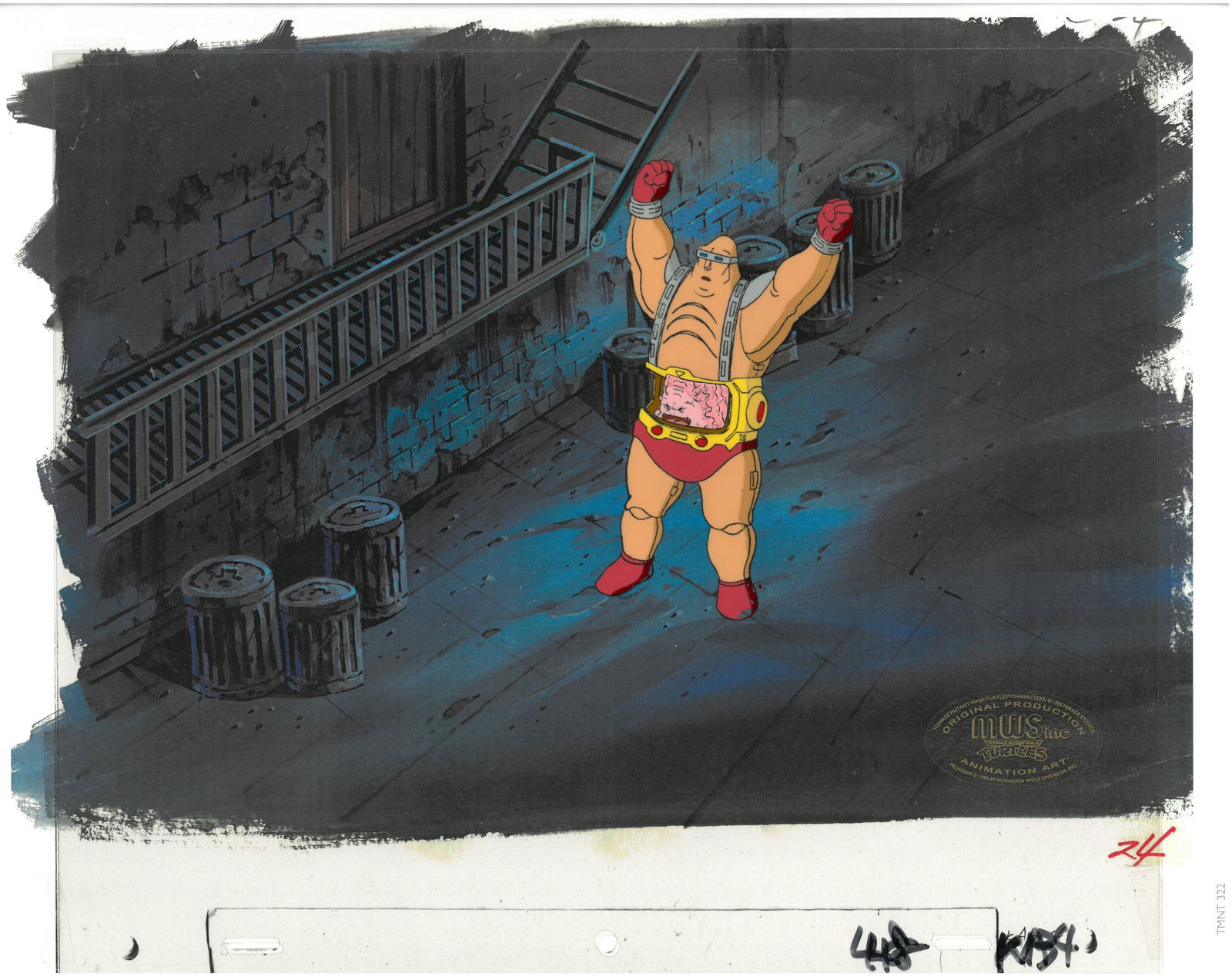 Krang of (TMNT) Turtles- Original Multi-Cel Production Setup with MWS Seal (1 of 1)