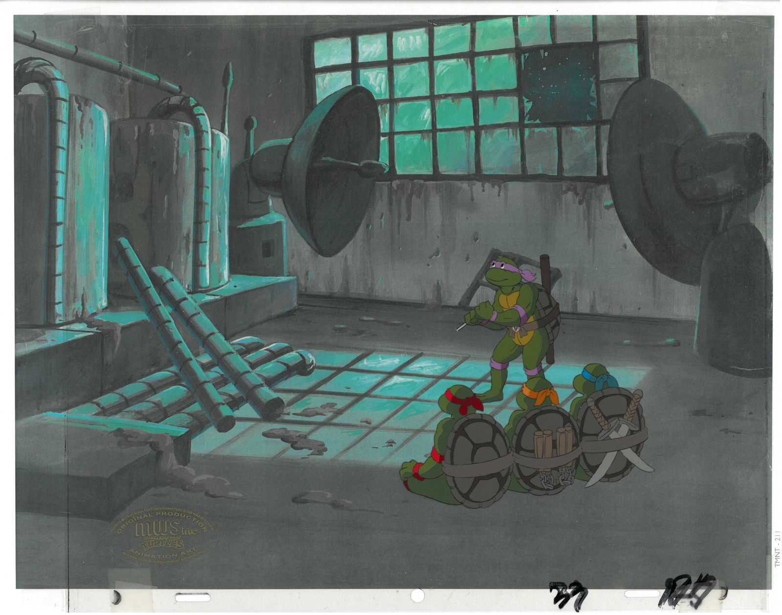 Donatello, Raphael, Leonardo, and Michelangelo of (TMNT) Turtles- Original  Multi-Cel Production (1 of 3)