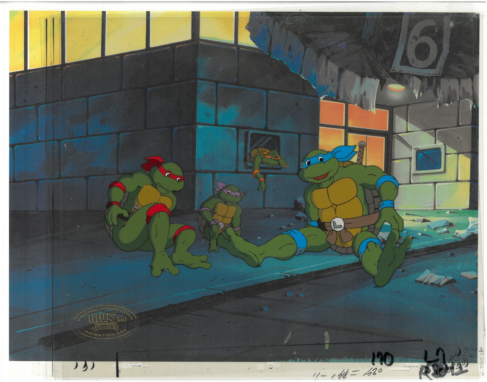 Michelangelo, Leonardo, Raphael and Donatello of (TMNT) Turtles- Original Multi-Cel Production (1 of 1)