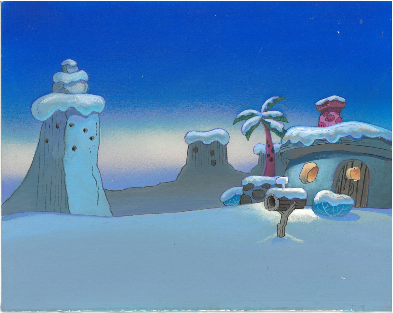 Flintstones - Hand-Painted Master Background- "Holiday" (1 of 1)
