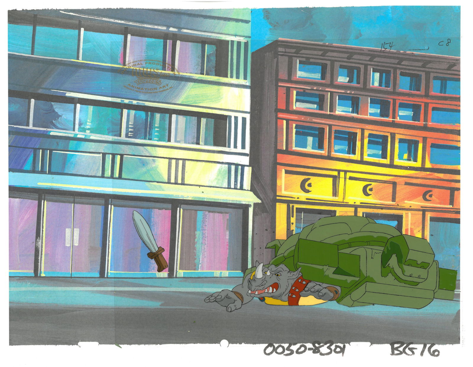Rocksteady of (TMNT) Turtles- Original Production Cel with MWS Seal (1 of 1)