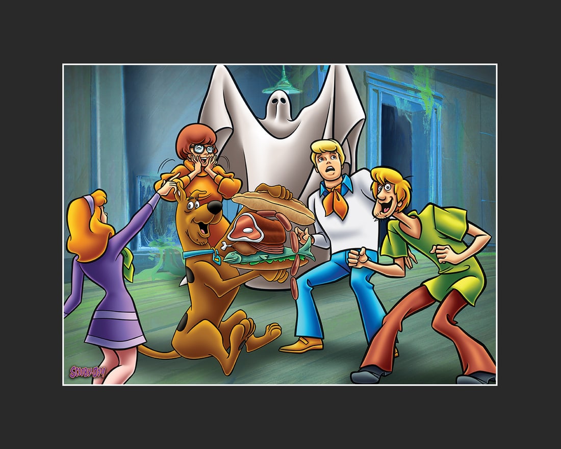 Scooby-Doo -Scooby Sandwich- Fine Art L.E. Giclee-Matted 16x20: A Warner Bros. Fine Art limited edition giclee entitled " Scooby Sandwich ." Scooby-Doo originally produced in 1969 by Hanna-Barbera Productions has been released in several hundred cartoons. Is limit