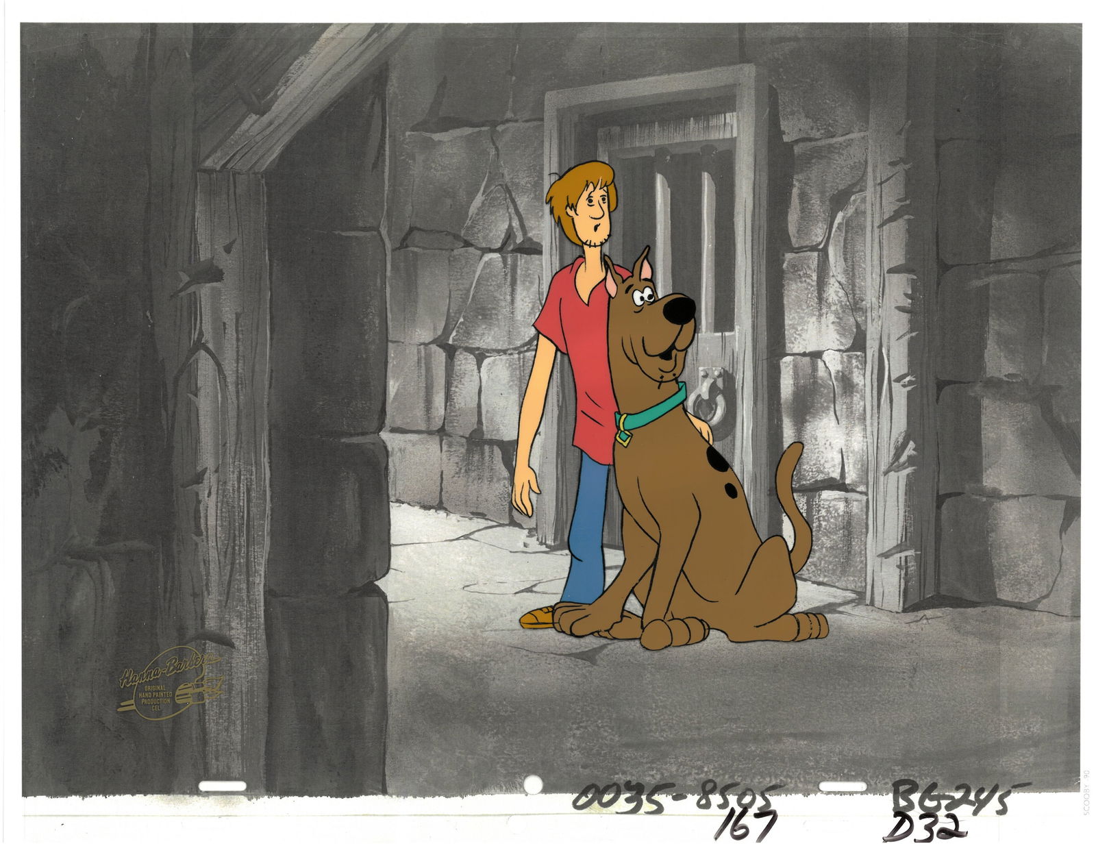Scooby-Doo & Shaggy -Production Cel- from 13 Ghosts of Scooby-Doo(1985) with Hanna-Barbera Seal. (1 of 1)