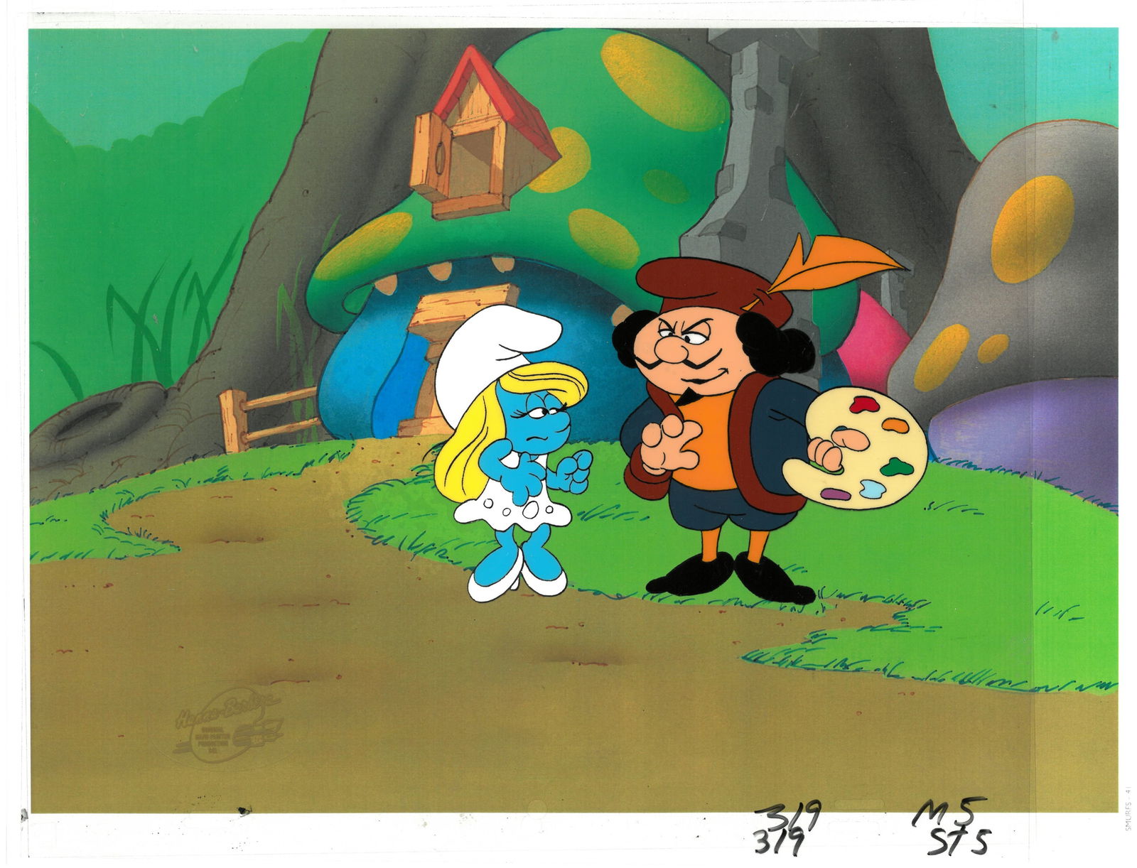 Smurfs - An Original Multi-Cel Production Setup- Maestro and Smurfette with HB Seal (1 of 1)