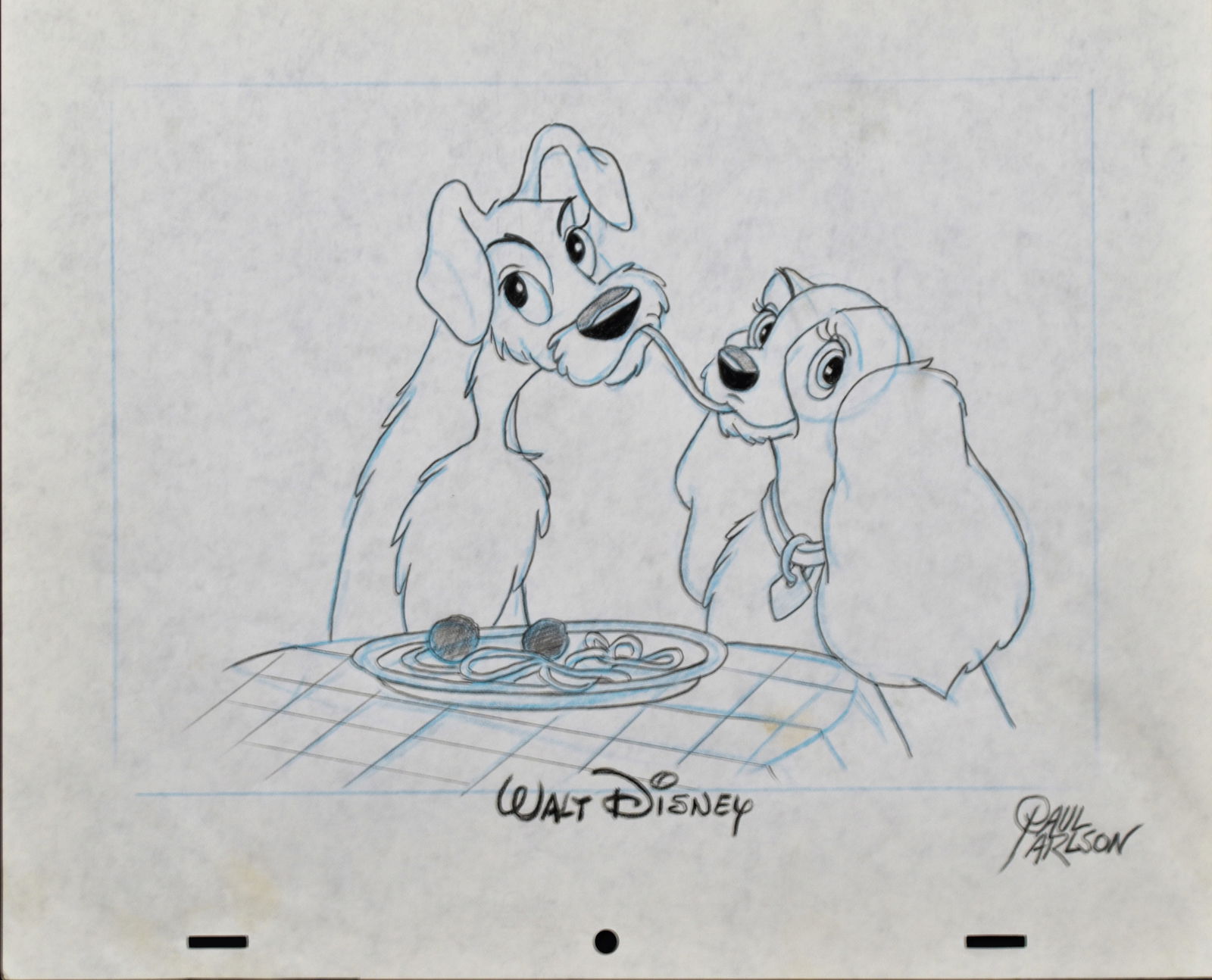Lady and the Tramp-Walt Disney - Signed  Animator's Drawing-Paul Carlson (1 of 3)