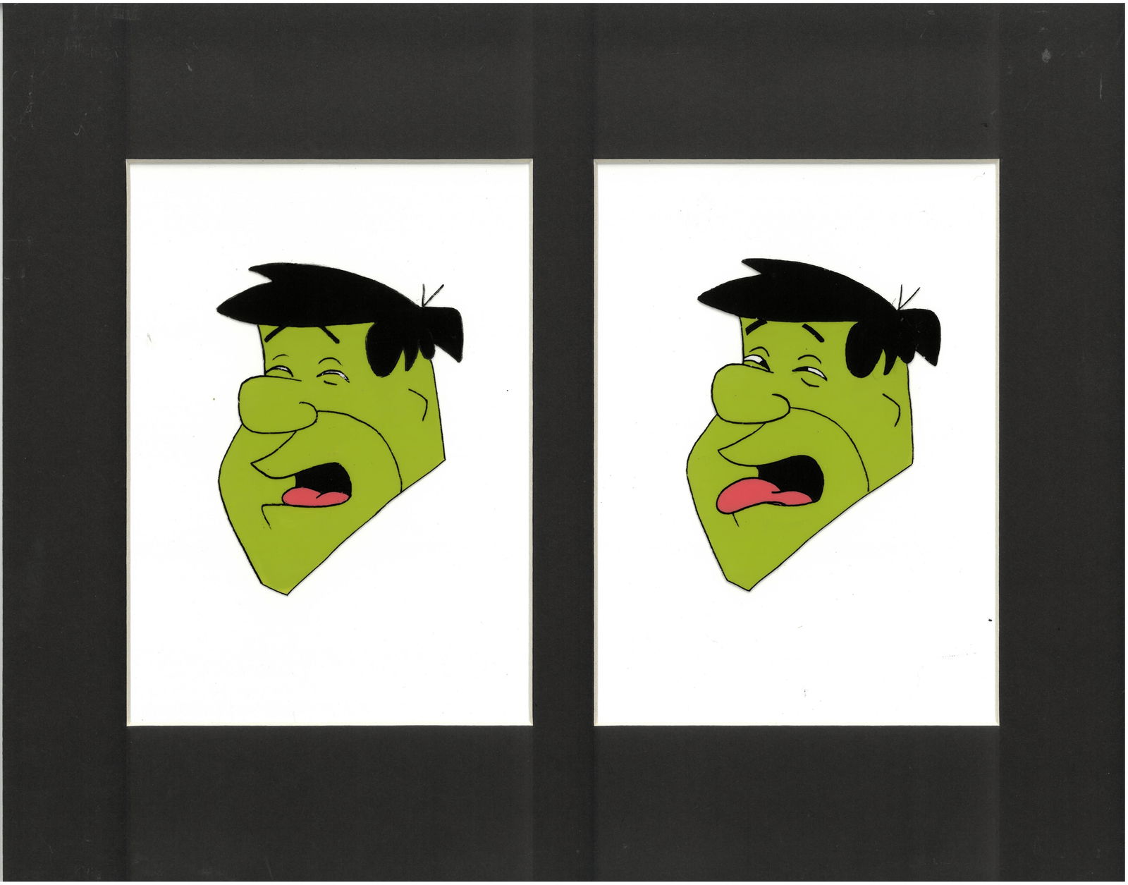 Fred Flintstone - 2 Production Cels - Matted 11x14 (1 of 1)
