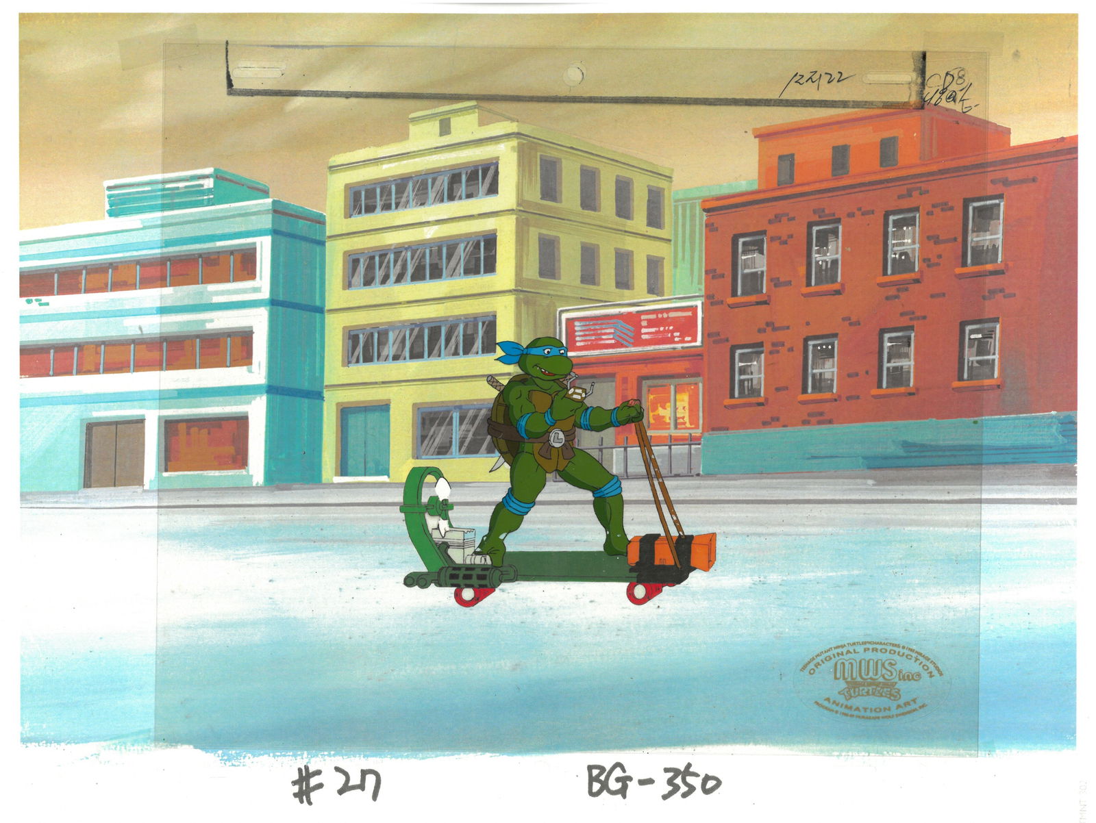 Leonardo of (TMNT) Turtles-  Original Production Cel with Official MWS Seal (1 of 1)