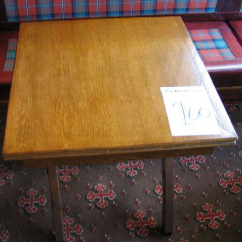 TABLE AND CHAIRS: Two seater solid wooden dining table 680mm x 680mm