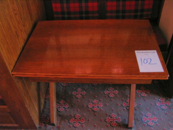 TABLE AND CHAIRS: Four seater solid wooden dining table 1.0m x 650mm