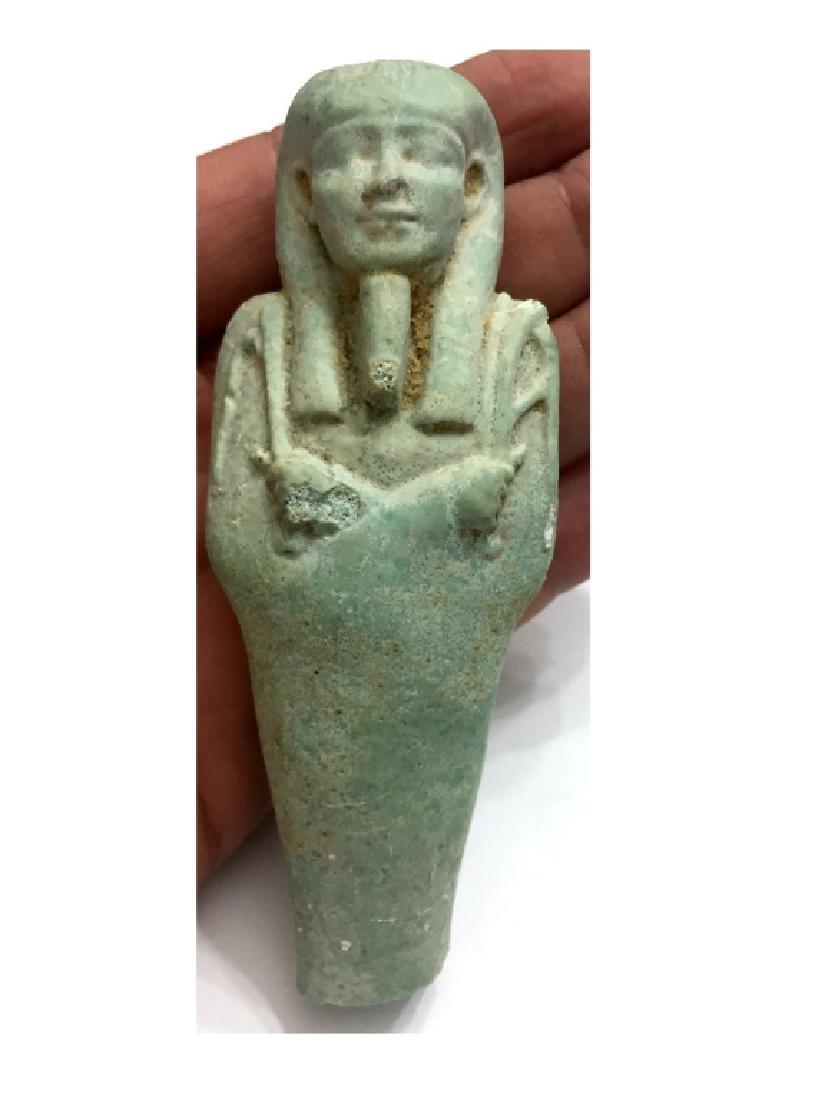 Large Ancient Egyptian Late Period Faience Ushabti (1 of 3)