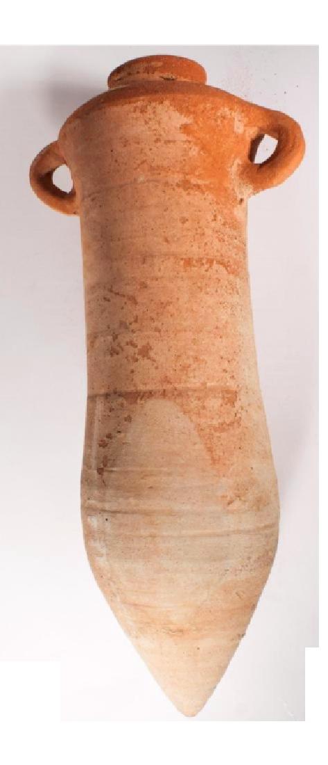 ANCIENT ROMAN TRANSPORT WINE AMPHORA: Circa: 100BC- 300AD. Provenance: Ex NY Collection. good condition. Size: 55cm height