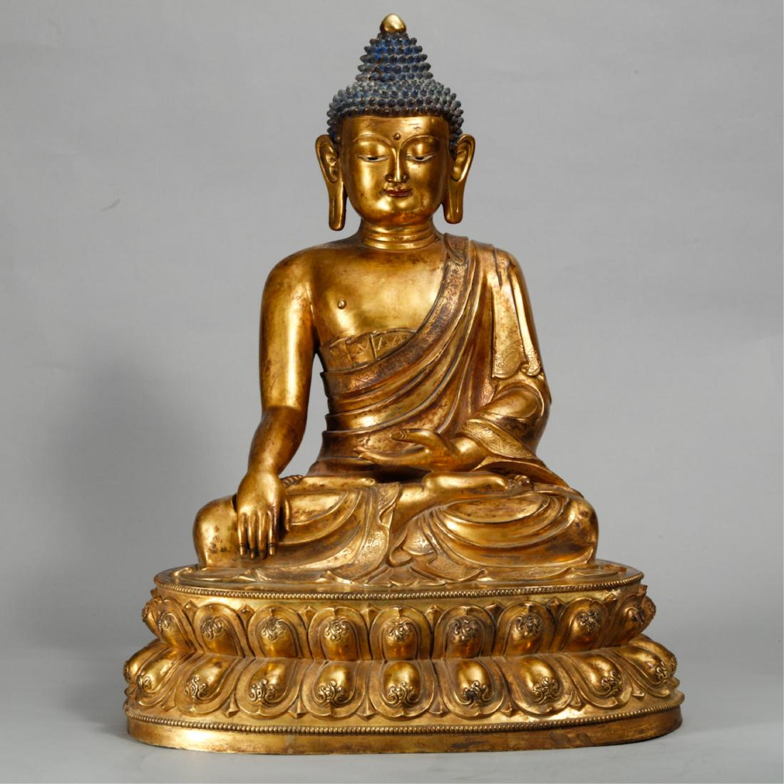 CHINESE GILT BRONZE FIGURE OF BUDDHA (1 of 7)