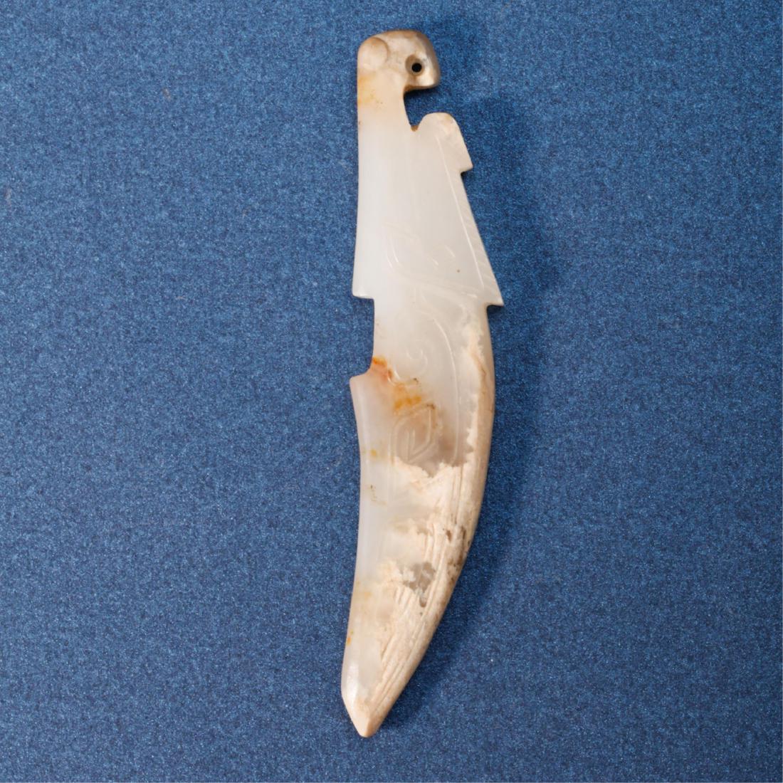 CHINESE JADE CARVED MANTIS: Length: 3.2 inches. Width: 0.7 inches. Thickness: 0.2 inches. Weight: inches. Length: 8.1cm, Width: 1.7cm, Thickness: 0.5cm, Weight: 13g