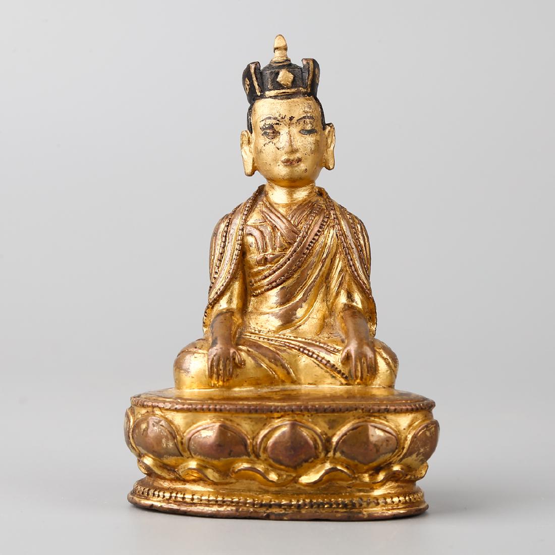 CHINESE GILT BRONZE GURU (1 of 7)