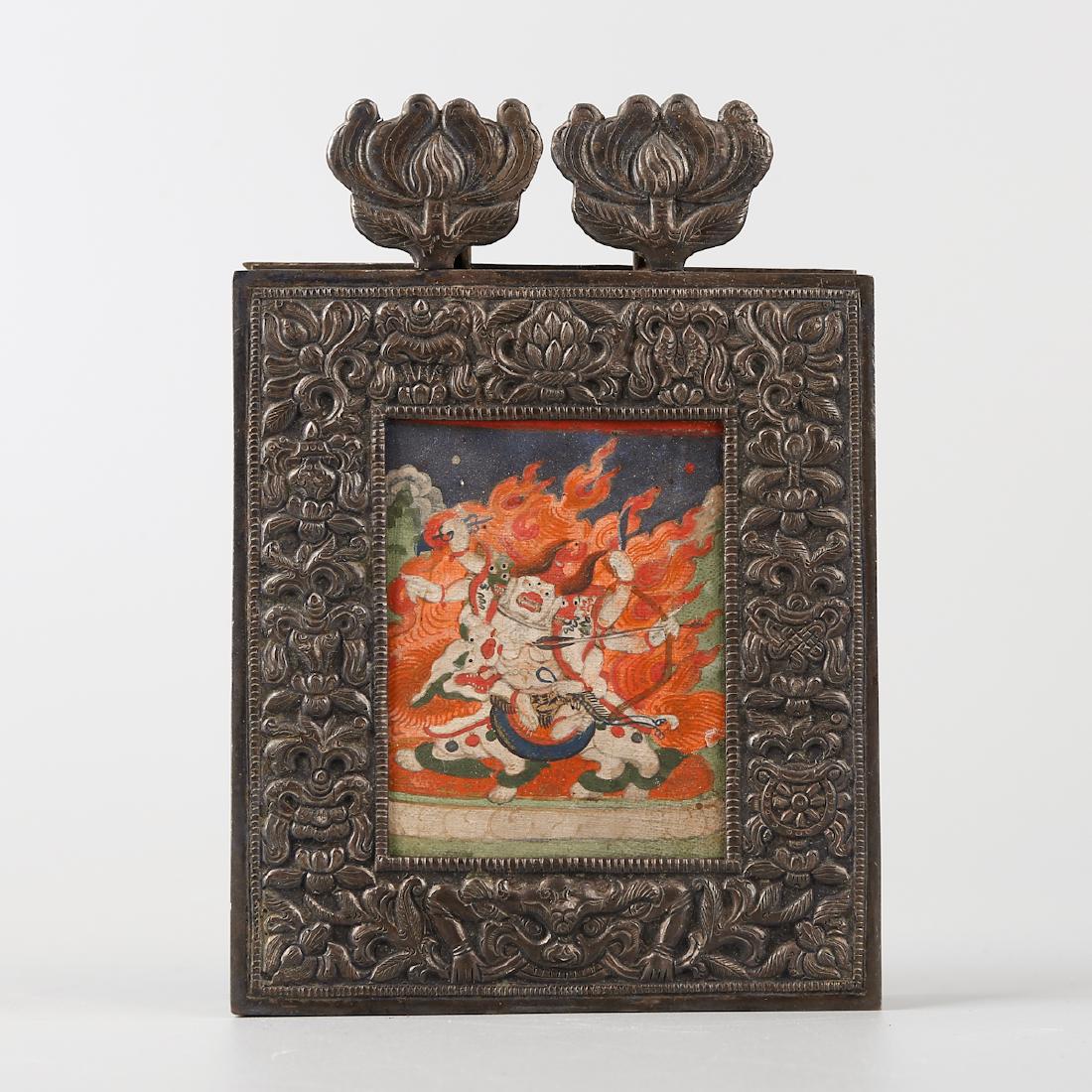 CHINESE TIBETAN SILVER GAU BOX (1 of 4)