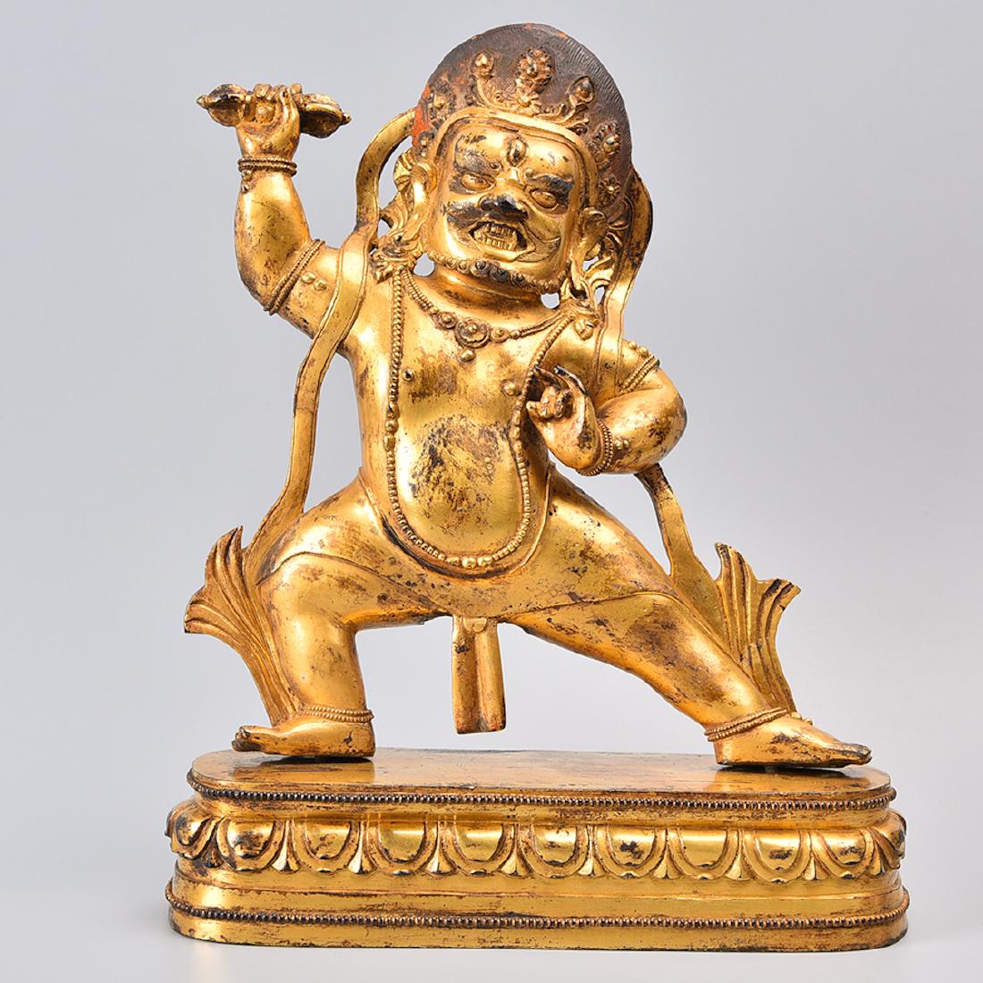 CHINESE GILT BRONZE FIGURE OF VAJRAPANI (1 of 6)