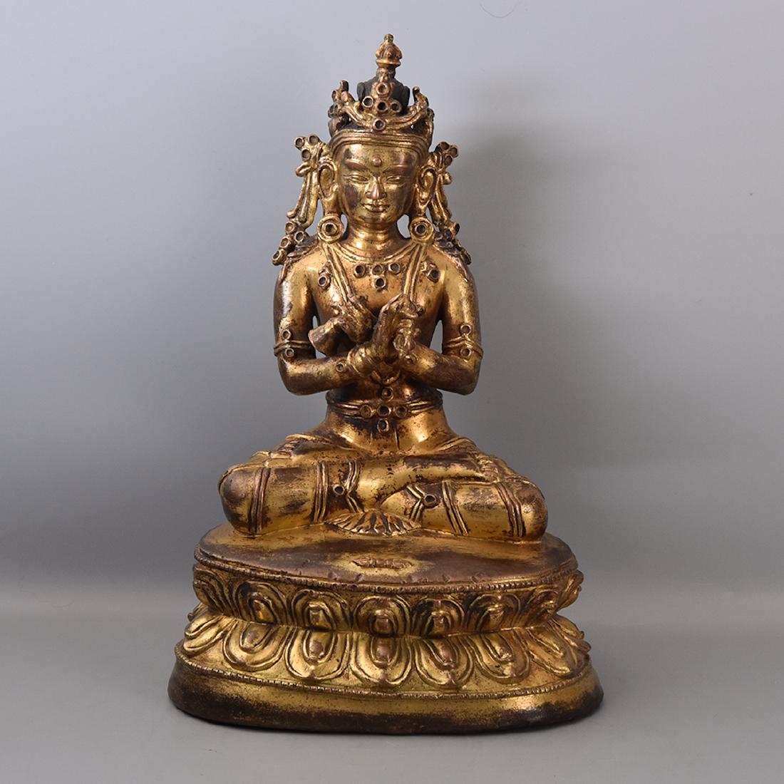 CHINESE GILT BRONZE FIGURE OF VAJRAPANI (1 of 6)