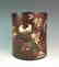 CHINESE HARDWOOD BRUSH POT WITH INLAID