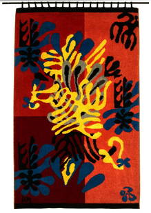 Henri Matisse Mimosa tapestry: Henri Matisse(French, 1869-1954)Mimosa, 1951wool tapestrywoven signature60.5"h x 36"w