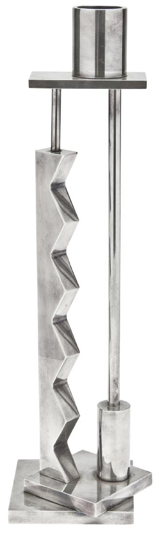Ettore Sottsass for Swid Powell candlestick: Ettore Sottsass for Swid PowellcandlestickItalysilver platedimpressed hallmarks12.5"h x 3.5"w
