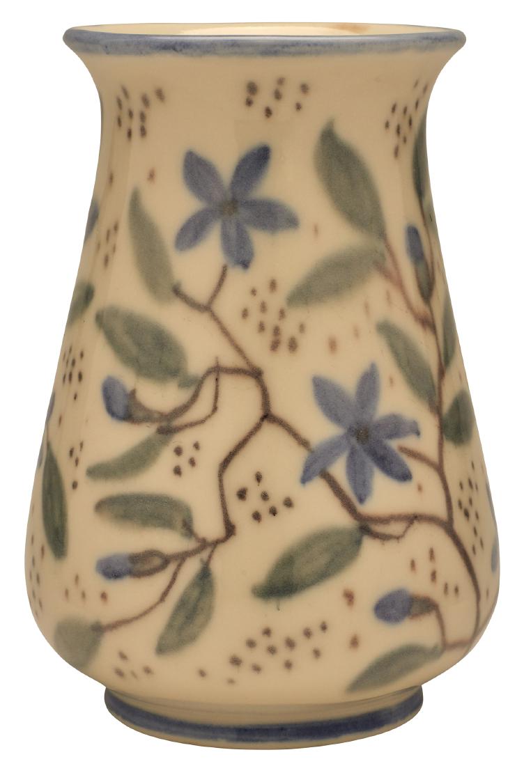 Elizabeth Barrett for Rookwood Pottery vase: Elizabeth Barrett for Rookwood Pottery vase Cincinnati, OH, 1956 Porcelain glazed ceramic artist signed, dated, numbered 7"h x 5"dia 