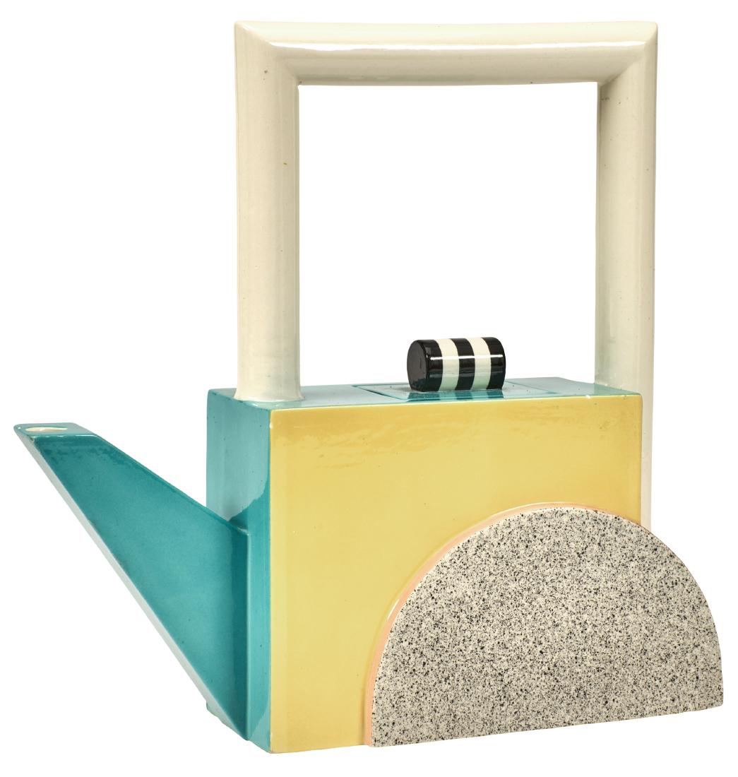 Michael Duvall (American, 1950-2004): Michael Duvall(American, 1950-2004)teapotpainted ceramicincised signature11.5"h x 12"w