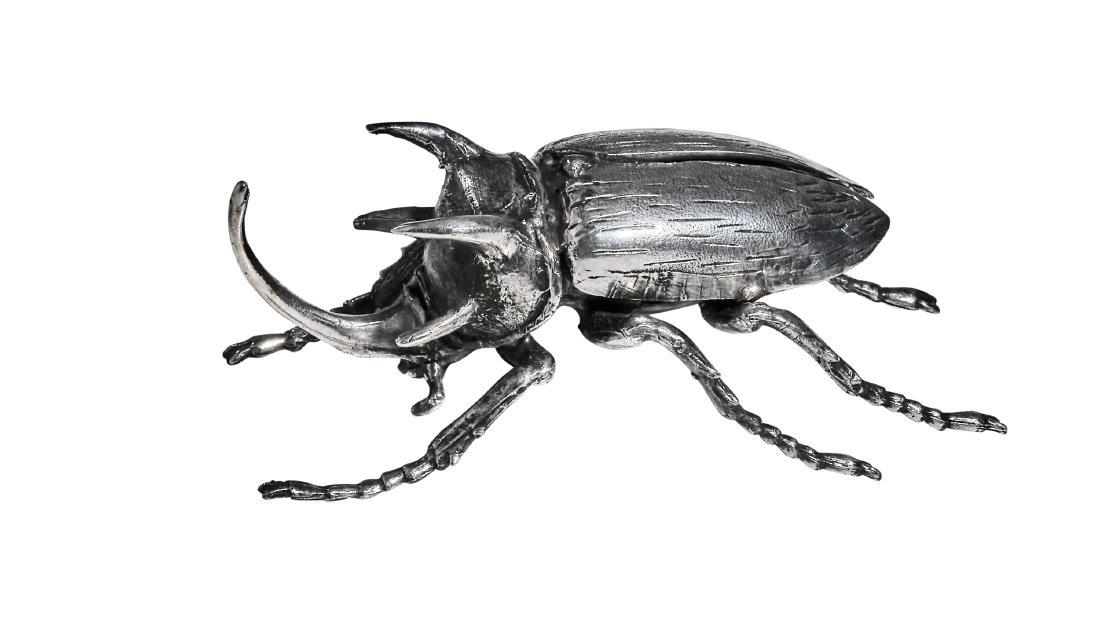 Mario Buccellati beetle: Mario BuccellatiBeetleItalysterling silverimpressed marks1.5"h x 4"l x 2"w