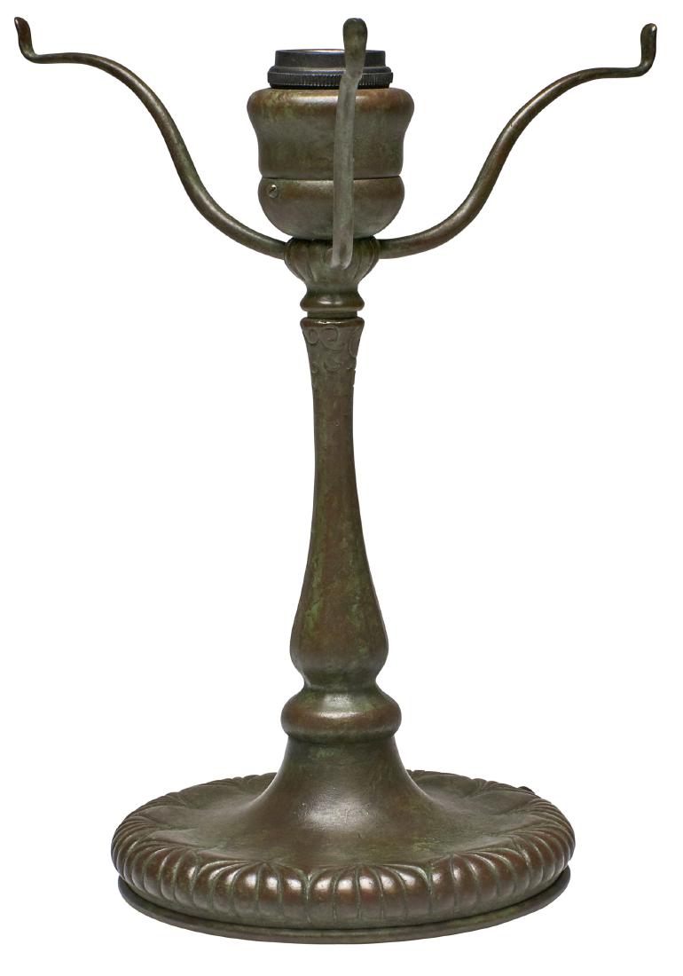 Tiffany Studios lamp base: Tiffany Studios lamp base New York, NY bronze impressed marks 10"h x 7"dia