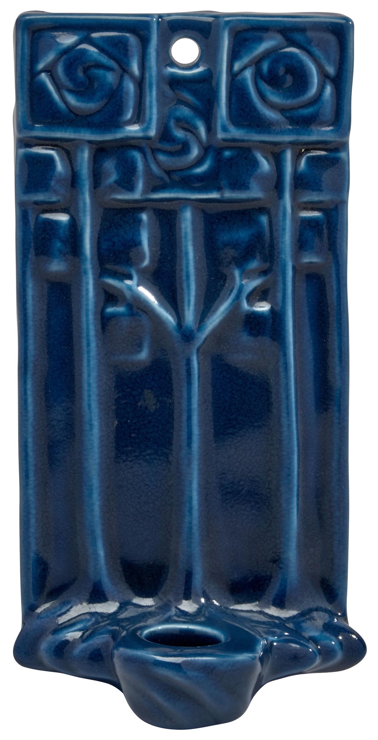 Rookwood Pottery wall sconce: Rookwood Pottery wall sconce Cincinnati, OH, 1916 glazed ceramic impressed marks 8.5"h x 4.5"w