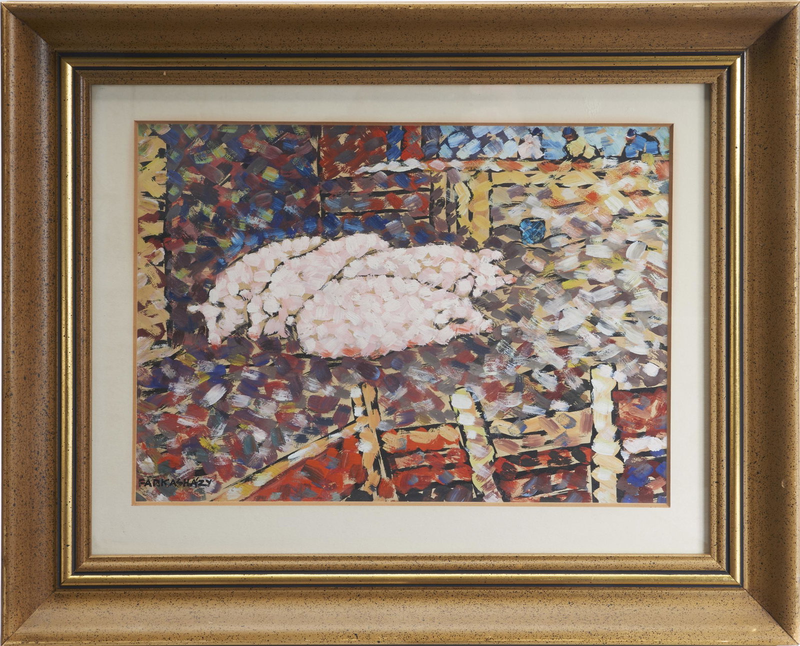 Miklos Farkashazy (Hungarian, 1895-1964): Miklos Farkashazy (Hungarian, 1895-1964) pair, tempera on paper both signed larger: 12.5"h x 9"w overall: 19"h x 15"w