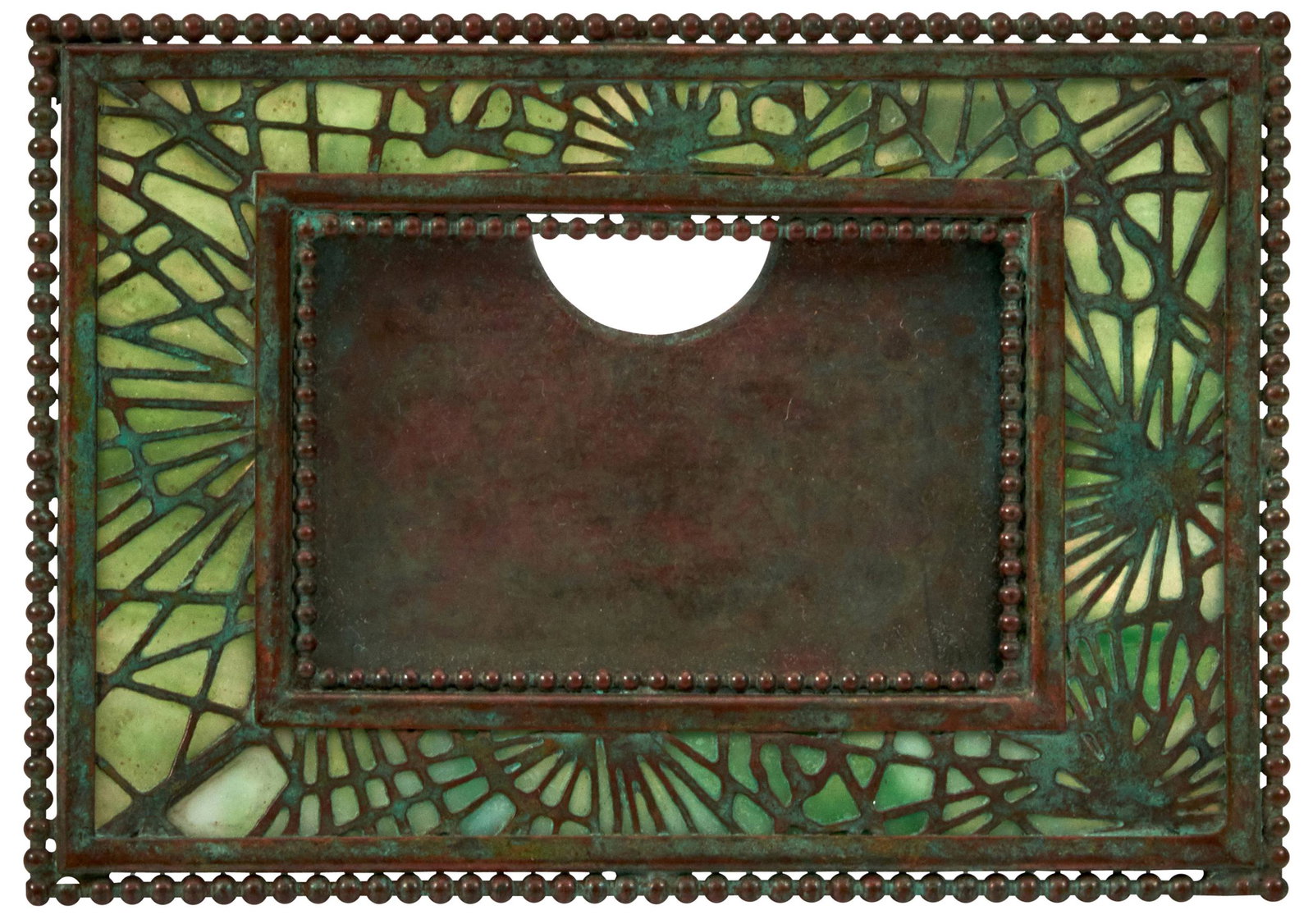Tiffany Studios Grapevine frame: Tiffany Studios Grapevine frame New York, NY bronze, glass impressed marks 4"h x 6"w