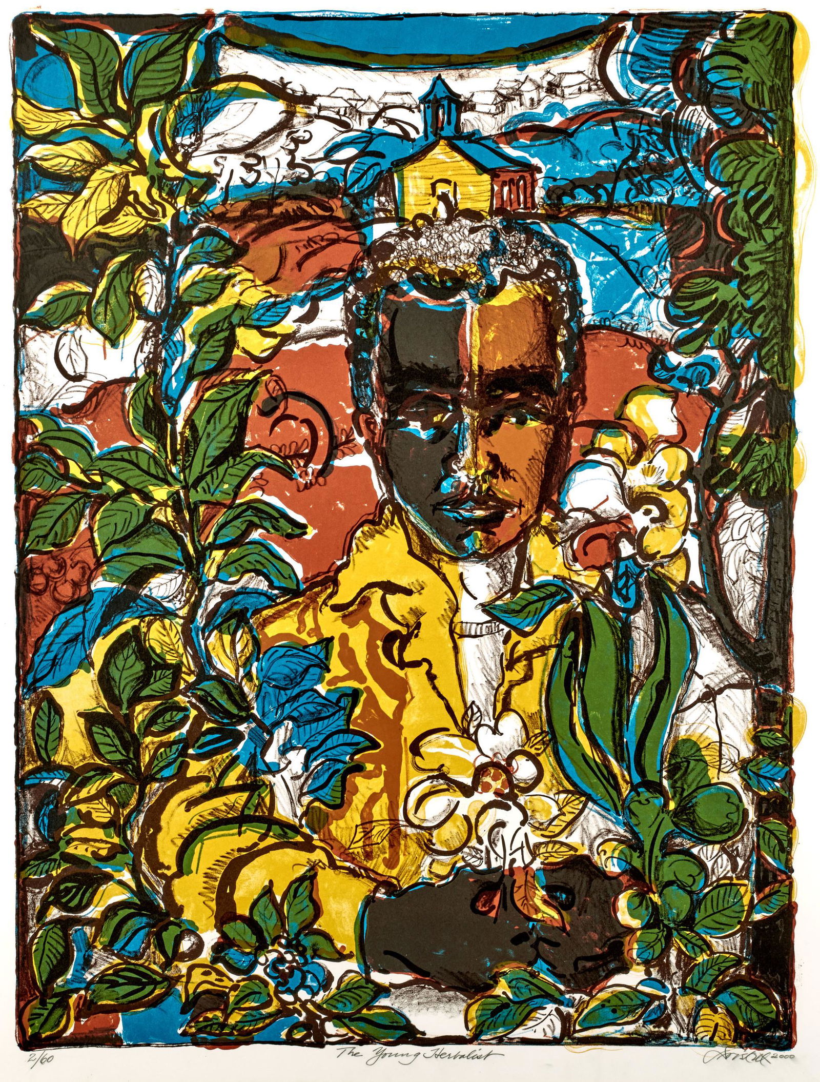 David Driskell, The Young Herbalist: David Driskell (b. 1931)The Young Herbalist, 2000color lithograph25 x 19"signed, dated, titled