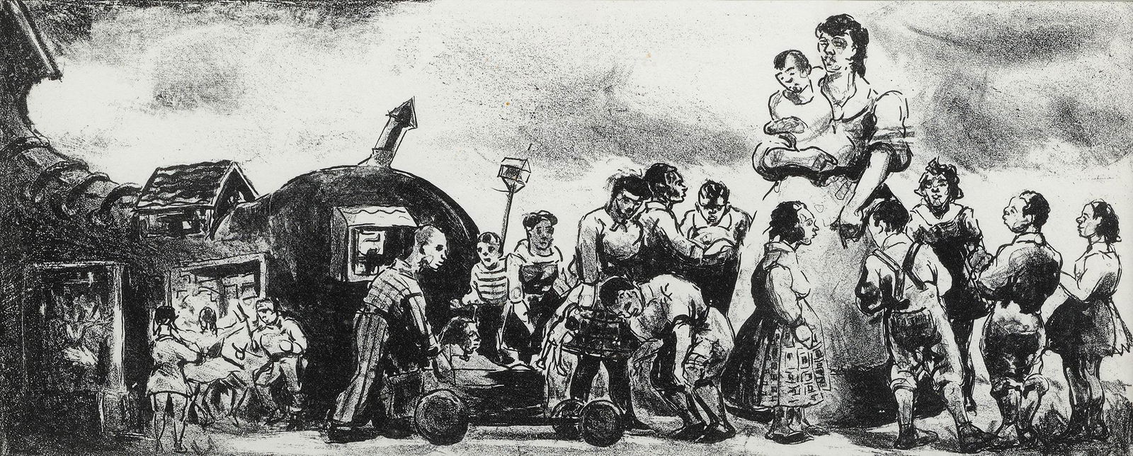 Dox Thrash Nursery Rhyme: Dox Thrash (1893-1965)Nursery Rhyme, 1938lithographsigned and titled5-5/8 x 7-1/2 inchesframed