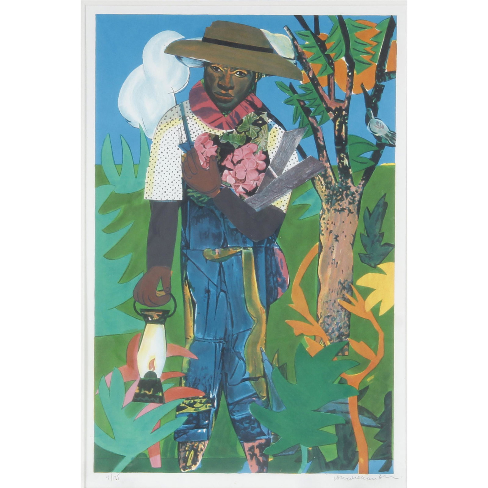 Romare Bearden The Lantern: Romare Bearden (1911-1988) The Lantern, n.d. color lithograph pencil signed and numbered 8/175 23-1/2 x 15-1/2 inches (image) framed