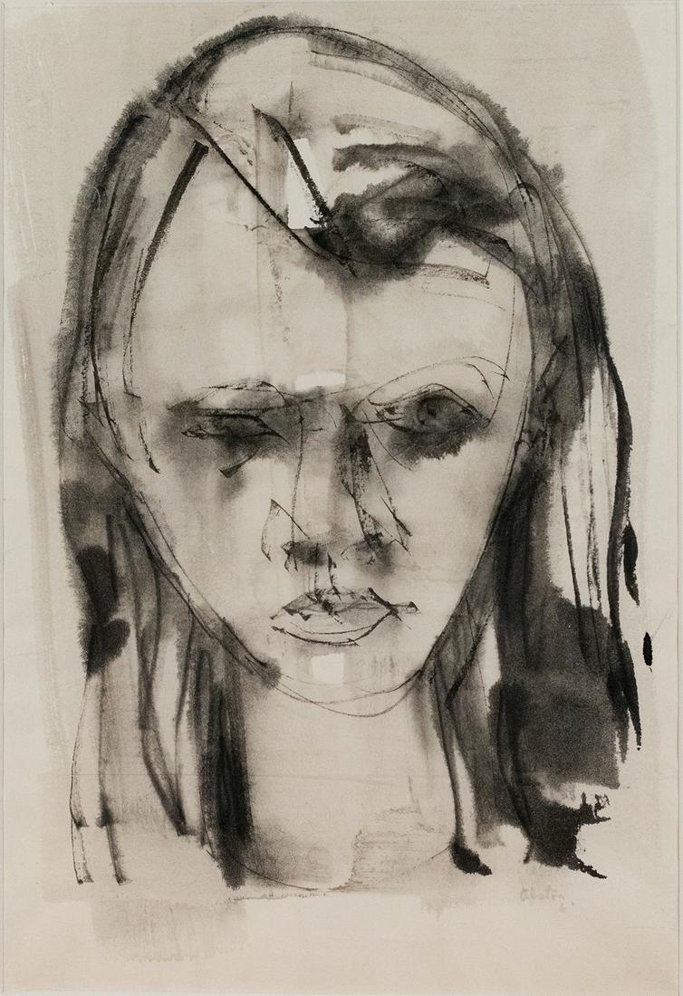 Charles Alston Head of a Woman: Charles AlstonHead of a Woman, 1961wash drawing on papersigned and dated15 x 10-1/4 inchesframed