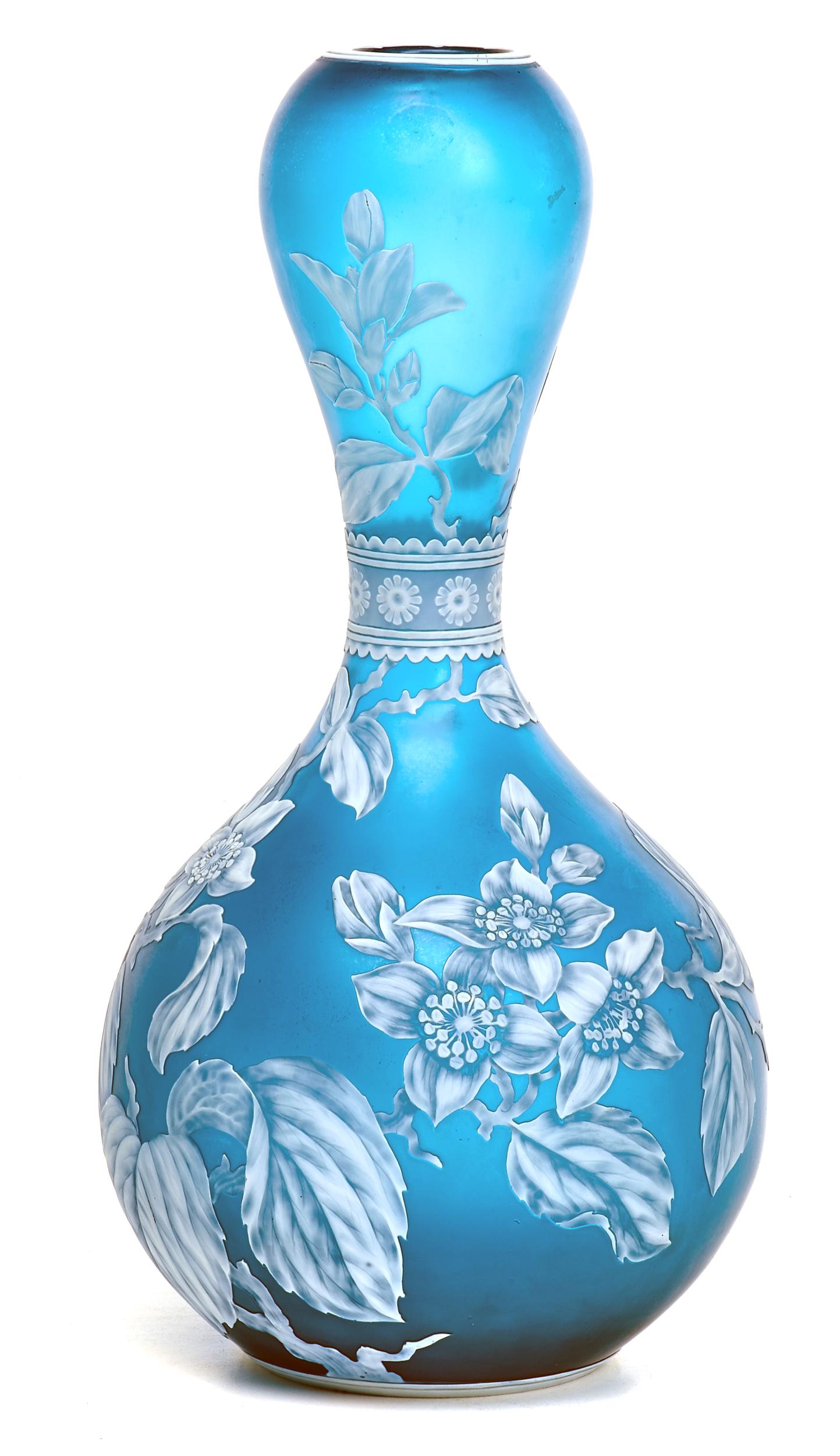 Thomas Webb and Sons vase: Thomas Webb and SonsvaseEnglandcameo glasssigned with butterfly12"h x 6"dia