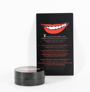 Sanford Biggers Cheshire Smile: Sanford Biggers (b. 1970)Cheshire Smile (Peter Norton Family Christmas Project), 2008plastic and battery powered light box and plastic holographic card4 inches diameter (box)