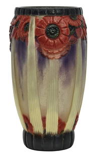 G Argy Rousseau vase: G Argy Rousseau vase France Pâte de verre glass signed 6"h x 3.5"dia