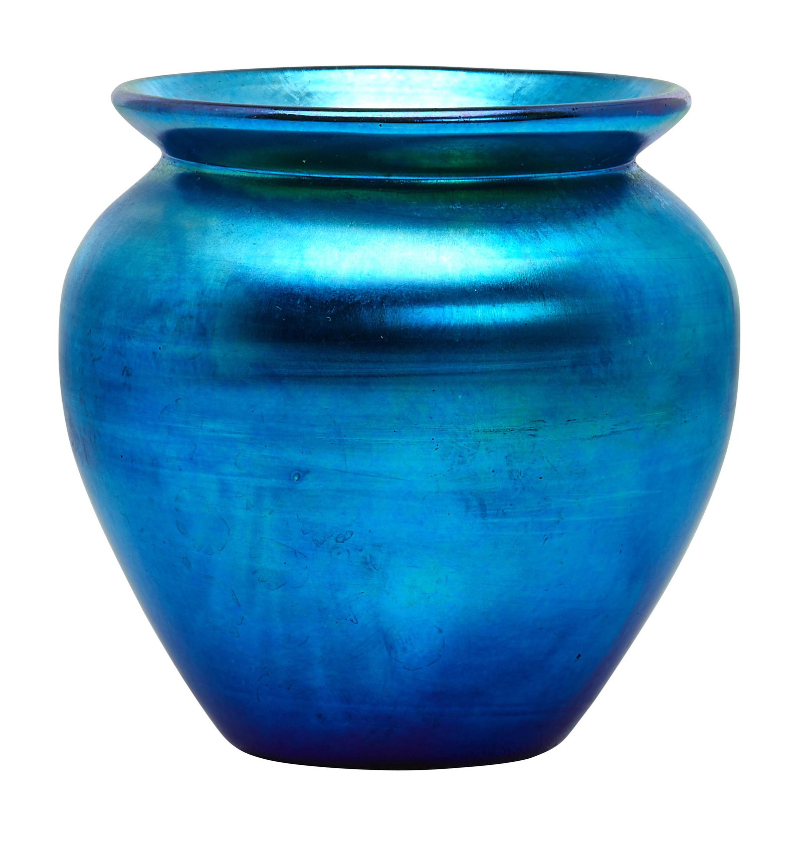 Steuben vase: Steuben vase Corning, NY Aurene glass signed 3"h x 2.5"dia