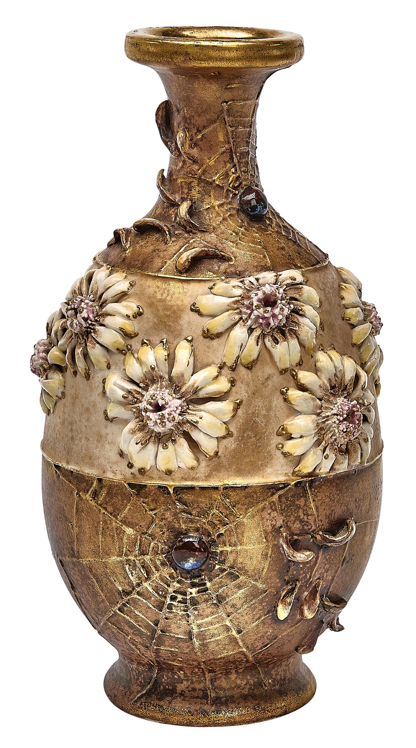 Amphora vase: Amphora vase Austria glazed ceramic marked 11.25"h x 5.5"dia