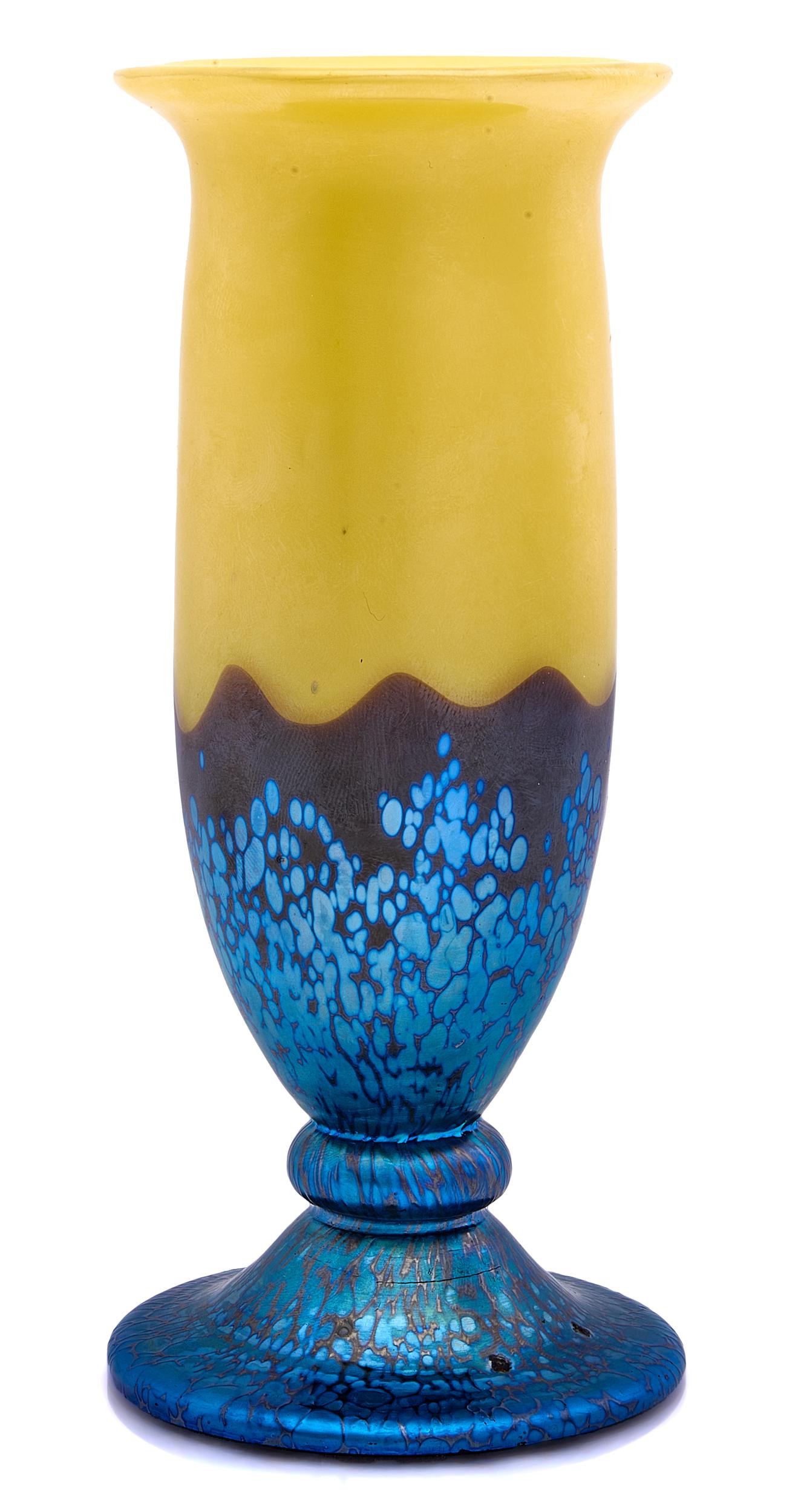 Loetz vase: LoetzvaseAustria iridescent glassunsigned6"h x 2.75"dia