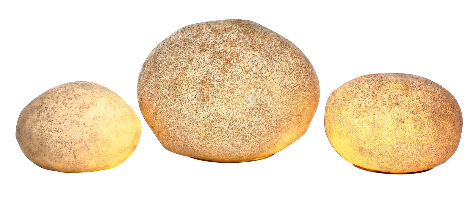 Studio Singleton rock lamps, two, with an A. Lazenave: Studio SingletonRock lamps, twoItaly, circa. 1970s fiberglass forms markedwith an A. Lazenave rock