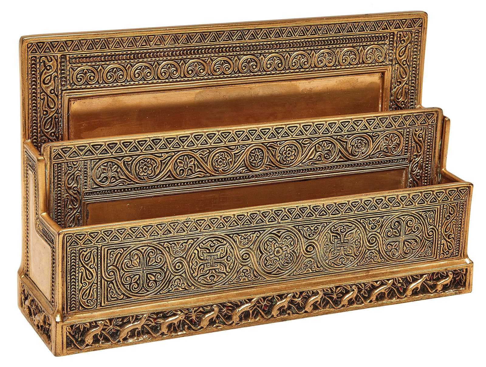 Tiffany Studios letter holder: Tiffany Studios Venetian letter holder New York,