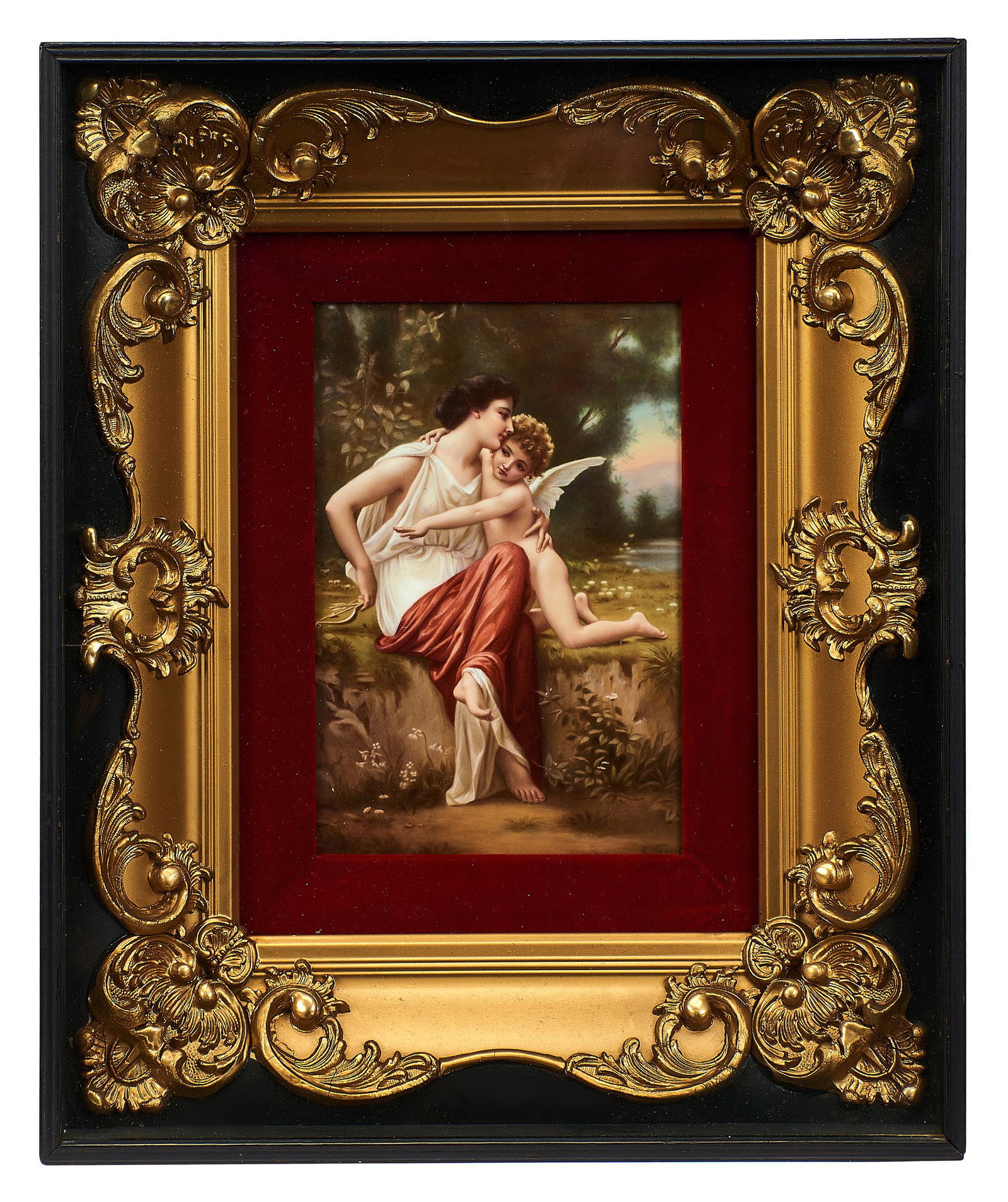 KPM portrait plaque: KPM portrait plaque Berlin, Germany painted porcelain signed 18.5"h x 16"w