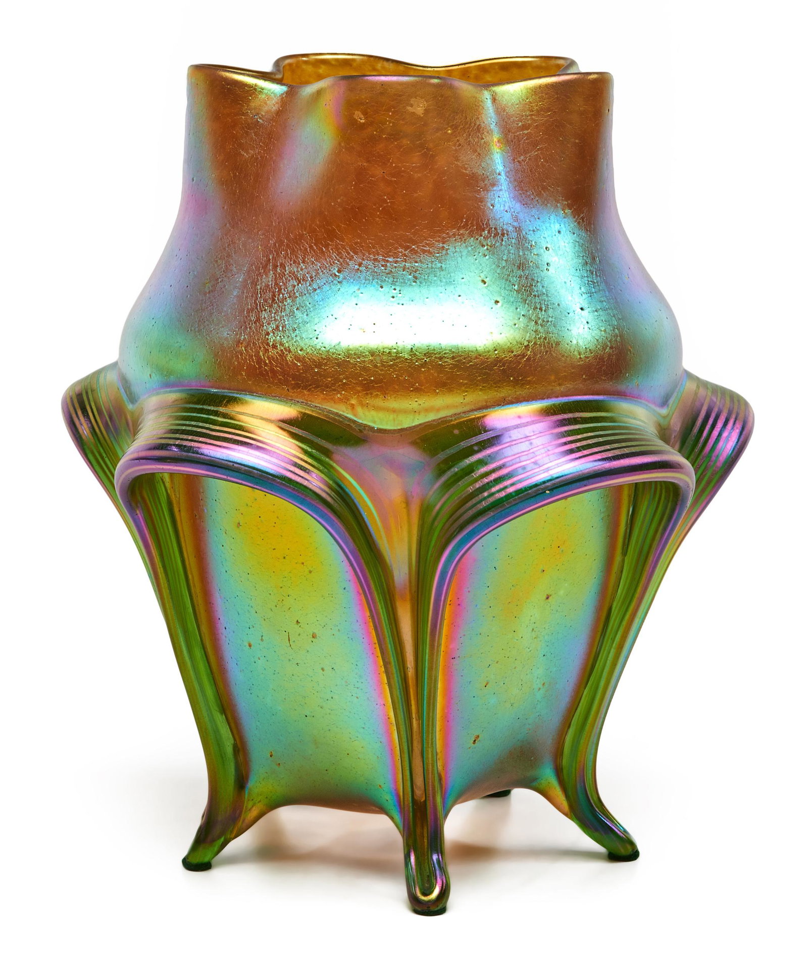 Loetz vase: Loetz vase Austria glass unmarked 9.5"h x 8.5"dia