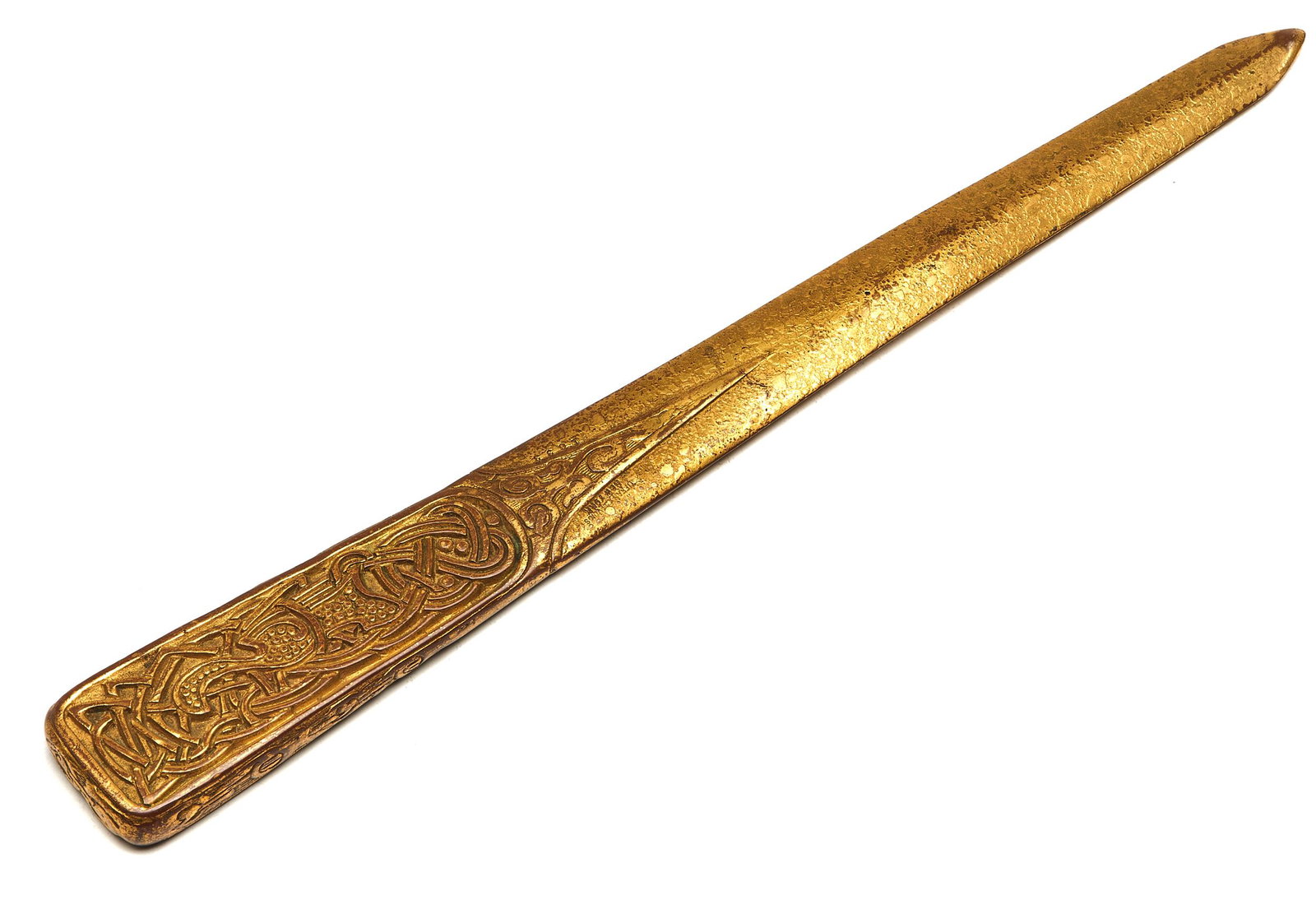 Tiffany Studios letter opener: Tiffany Studios Venetian letter opener New York, NY bronze impressed mark 9.5"h x 1"w